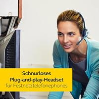 Jabra PRO920 On Ear headset Telefoon DECT, Kabel Mono Zwart, Zilver Noise Cancelling Microfoon uitschakelbaar (mute) - thumbnail