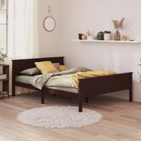 Bedframe massief grenenhout donkerbruin 120x200 cm - thumbnail