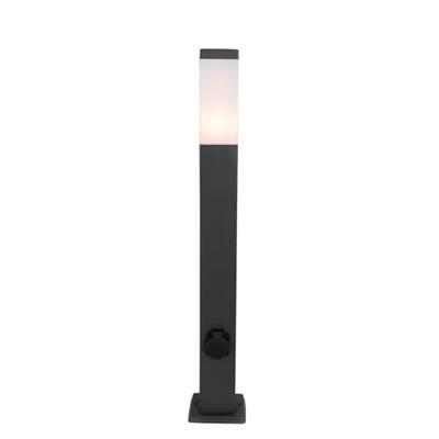 QAZQA Buitenlamp donkergrijs 80 cm met stopcontact IP44 - Malios