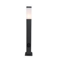 QAZQA Buitenlamp donkergrijs 80 cm met stopcontact IP44 - Malios - thumbnail