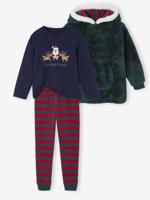 Pyjama set en sweater met capuchon voor jongens groen - thumbnail