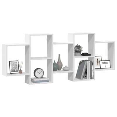 Wandschap 159x18x65 cm bewerkt hout wit