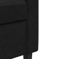 3-delige Loungeset met kussens en bolsters fluweel zwart - thumbnail