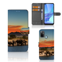 OPPO A53 | OPPO A53s Telefoonhoesje met Pasjes Olifanten - thumbnail