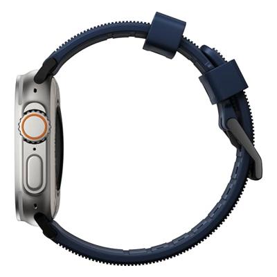 Nomad Rugged Strap Apple Watch (Ultra) 42mm / 44mm / 45mm / 49mm Atlantic Blue Connector Black