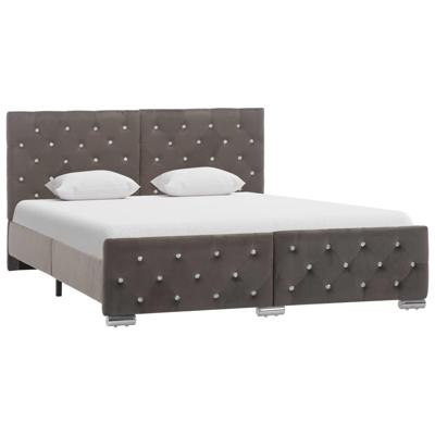 Bedframe fluweel grijs 140x200 cm