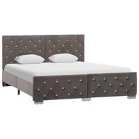 Bedframe fluweel grijs 140x200 cm - thumbnail