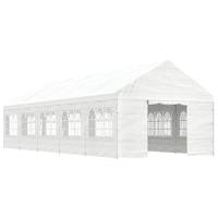 Prieel met dak 11,15x4,08x3,22 m polyetheen wit - thumbnail