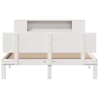 Bed met boekenkast zonder matras grenenhout wit 150x200 cm - thumbnail