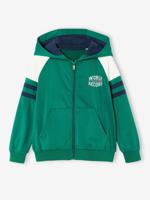 Sportsweater met raglanmouwen en ritssluiting voor jongens groen - thumbnail
