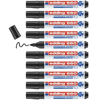 Whiteboard-marker Edding 661 Whiteboard Zwart (10 Stuks)