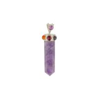 Edelstenen Hanger Amethist Chakra 6-Kant - Punthanger - thumbnail