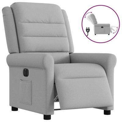 Fauteuil elektrisch verstelbaar stof wolk grijs