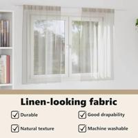 VidaXL Voile gordijn met gordijnen 2 pcs crème 140 x 140 cm polyester - thumbnail