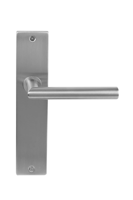 Deurklink Uno rvs basis op langschild