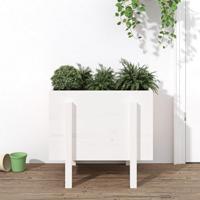 VidaXL Plantenbak 62x50x57 cm massief grenenhout wit - thumbnail