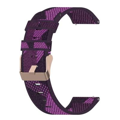 By Qubix - Compatible met Garmin Venu 3s / Vivoactive 4s / Venu 2s / Vivomove 3s / Forerunner 255s - Canvas nylon bandje - Paars - Compatible Garmin bandje