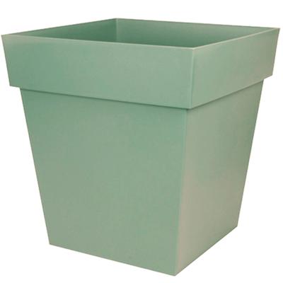 EDA PLASTIQUE - Vaso da fiori quadrato Tuscany - 32 x 32 x H 32 cm - 22 L - Verde alloro