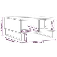 Salontafel 60x60x30 cm bewerkt hout wit - thumbnail