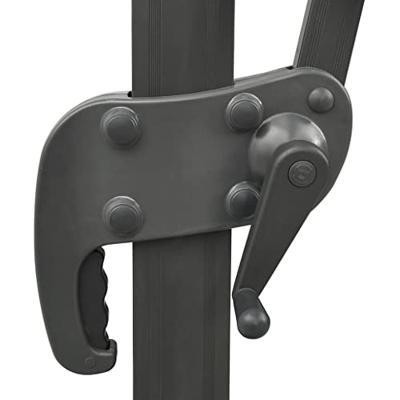 VidaXL Zweefparasol met paal en led-verlichting 300 cm zandkleurig