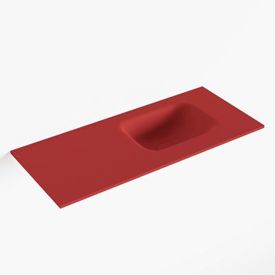 MONDIAZ LEX Fire solid surface inleg wastafel voor toiletmeubel 70cm. Positie wasbak rechts