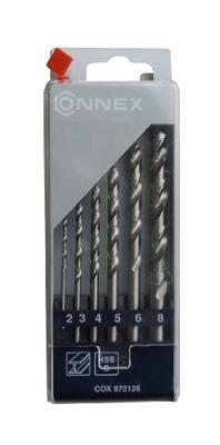 Connex Set Staalboren 2-8Mm 6Dlg Blauw - COX972126