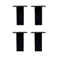 Stalen tafelpoot zwart vierkant 6 bij 6 cm en hoogte 25 cm (6 x 6 cm) - 4 stuks - thumbnail