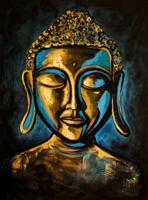 Poster- Boeddha Kunst, getekende Boeddha op premium poster - thumbnail