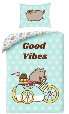 Pusheen dekbedovertrek Good Vibes 140 x 200 cm Katoen Pusheen dekbedovertrek Good Vibes 140 x 200 cm Katoen