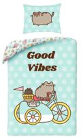 Pusheen dekbedovertrek Good Vibes 140 x 200 cm Katoen - thumbnail