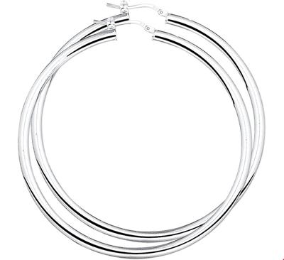 TFT Creolen Ronde Buis Zilver Gerhodineerd Glanzend 4 mm x 62 mm