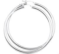 TFT Creolen Ronde Buis Zilver Gerhodineerd Glanzend 4 mm x 62 mm - thumbnail