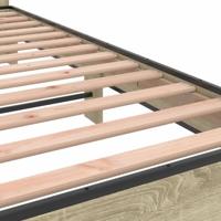 Bedframe bewerkt hout en metaal sonoma eikenkleurig 90x190 cm - thumbnail
