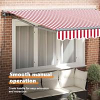 VidaXL Inklapbaar zonnescherm rood en wit 350 x 250 cm - thumbnail