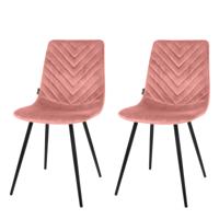 Riverdale Eetkamerstoel Lynn roze - set van 2 - thumbnail