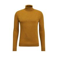 WE Fashion Fundamentals gemêleerde fijngebreide coltrui curry - thumbnail