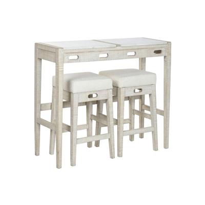 Tafel met stoelen Home ESPRIT Wit Natuurlijk 112 x 40 x 96 cm