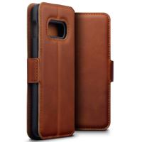 Qubits - lederen slim folio wallet hoes - Samsung Galaxy S10e - Cognac - thumbnail