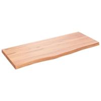 Tafelblad 100x40x(2-4)cm behandeld massief eikenhout lichtbruin - thumbnail