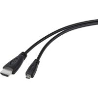 TRU COMPONENTS HDMI-kabel Raspberry Pi® [1x HDMI-stekker - 1x HDMI-stekker D micro] 1.80 m Zwart - thumbnail
