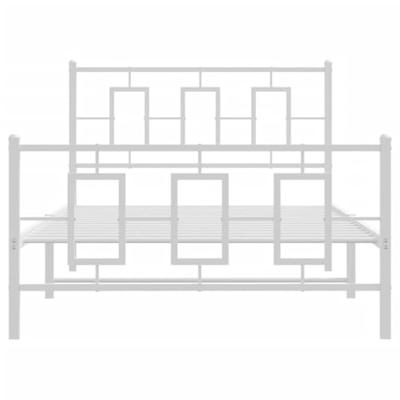 Bedframe met hoofd- en voeteneinde metaal wit 107x203 cm Bedframe met hoofd- en voeteneinde metaal wit 107x203 cm