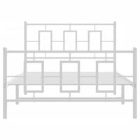 Bedframe met hoofd- en voeteneinde metaal wit 107x203 cm - thumbnail