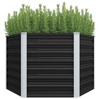 VidaXL Plantenbak verhoogd 129x129x77cm gegalvaniseerd staal antraciet - thumbnail