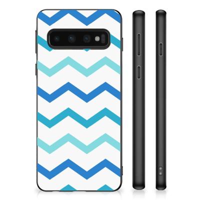 Samsung Galaxy S10 Bumper Case Zigzag Blauw Samsung Galaxy S10 Bumper Case Zigzag Blauw