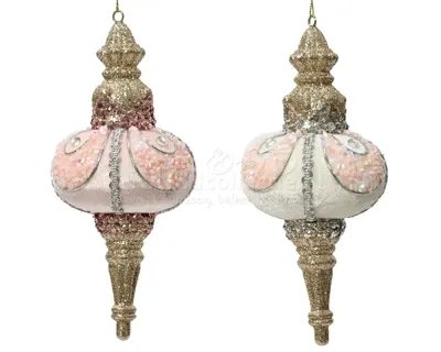 Kerstornament IJspegel Glitter Assorti 1st