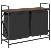 Wasmand 2 vakken met plank bruin eikenkleurig - thumbnail