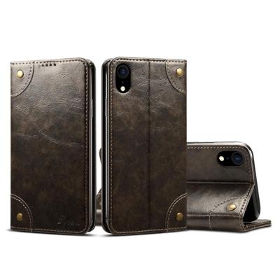 Voor iPhone XR barok eenvoudige horizontale Flip lederen draagtas met houder & kaartsleuven & portemonnee (zwart)