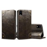Voor iPhone XR barok eenvoudige horizontale Flip lederen draagtas met houder & kaartsleuven & portemonnee (zwart) - thumbnail