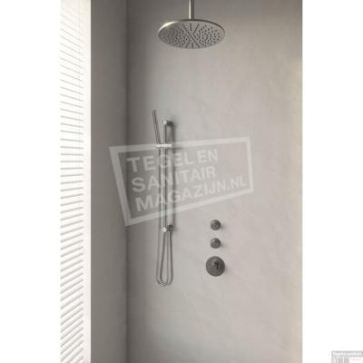 Brushed Edition thermostatische inbouw regendouche set met 30 cm douchekop en handdouche en RVS geborsteld PVD