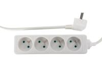 Perel Stekkerdoos, 4 stopcontacten met penaarde (type E), kabel 5 m, 3G1.5, gebruik binnenshuis, wit - thumbnail